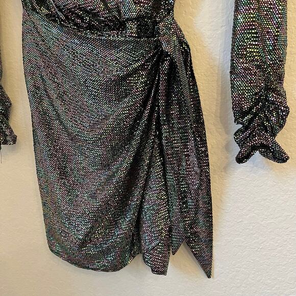 Show Me Your Mumu Kimora Mini Dress XS Iridescent Sparkle Shimmer Holiday NYE - Picture 9 of 14